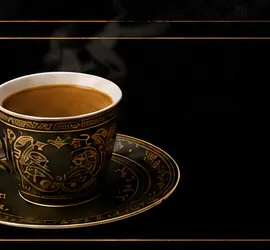 Turkish coffee in a patterned cup